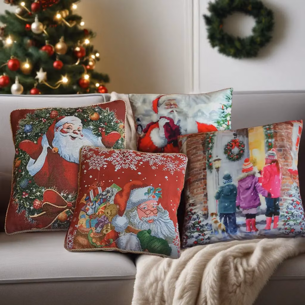 Luxor Living Red Velvet Christmas Decorative Square Cushion with Hollow Fibre Pad, W/D/H: 45 x 45 x 45 cm – 2