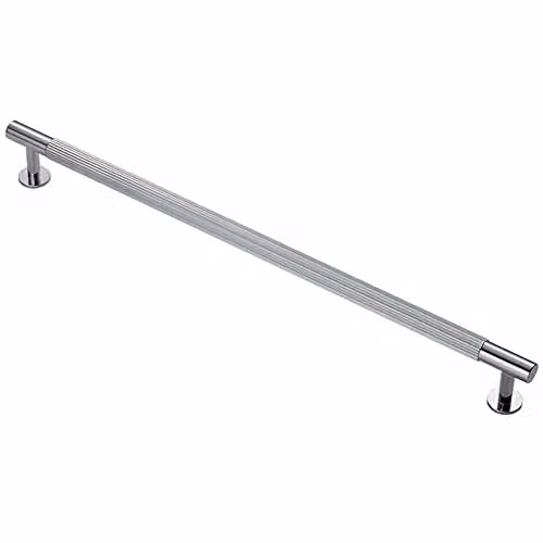 Loops Lined Bar Door Pull Handle in Polished Chrome, Length: 27.4 cm