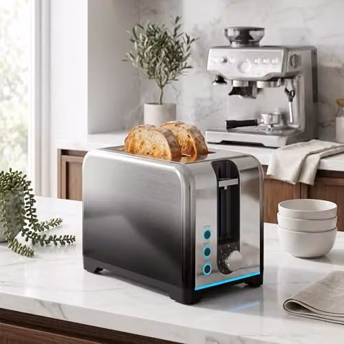 HOMCOM 2 Slice Toaster with 7 Browning Levels and Auto Shut-Off, 930W, Black and Silver – 8
