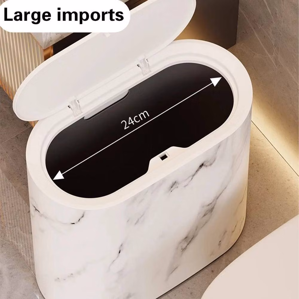 Kelvenix White Slim Narrow Plastic Touch Open Top Dustbin – 2