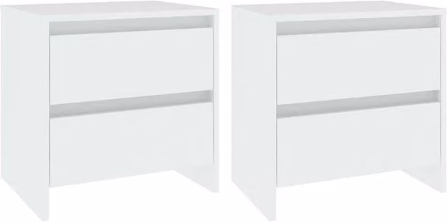 Berkfield Home Set of 2 White Bedside Cabinets, W/D/H: 45 x 34.5 x 44.5 cm – 1