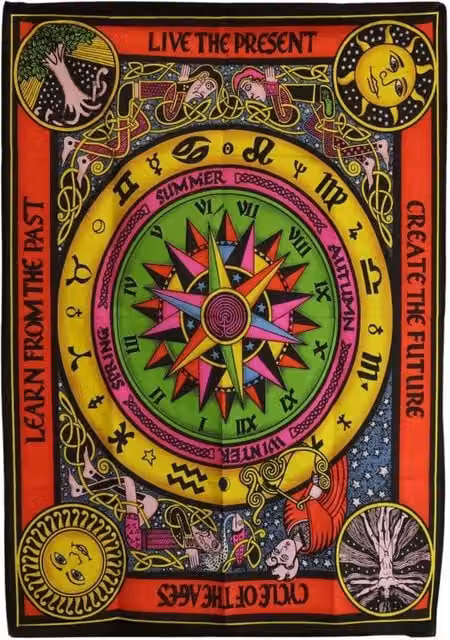KDMD Multicolour Mandala Cotton Textile Wall Hanging, W: 70 cm, H: 110 cm