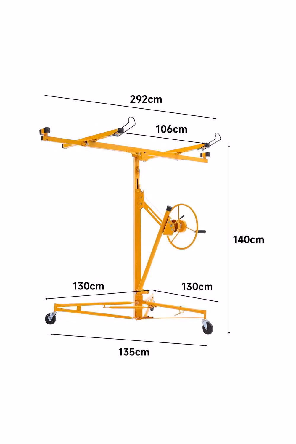 Living and Home 11ft Steel Drywall Lifter with Rolling Casters in Yellow – 3