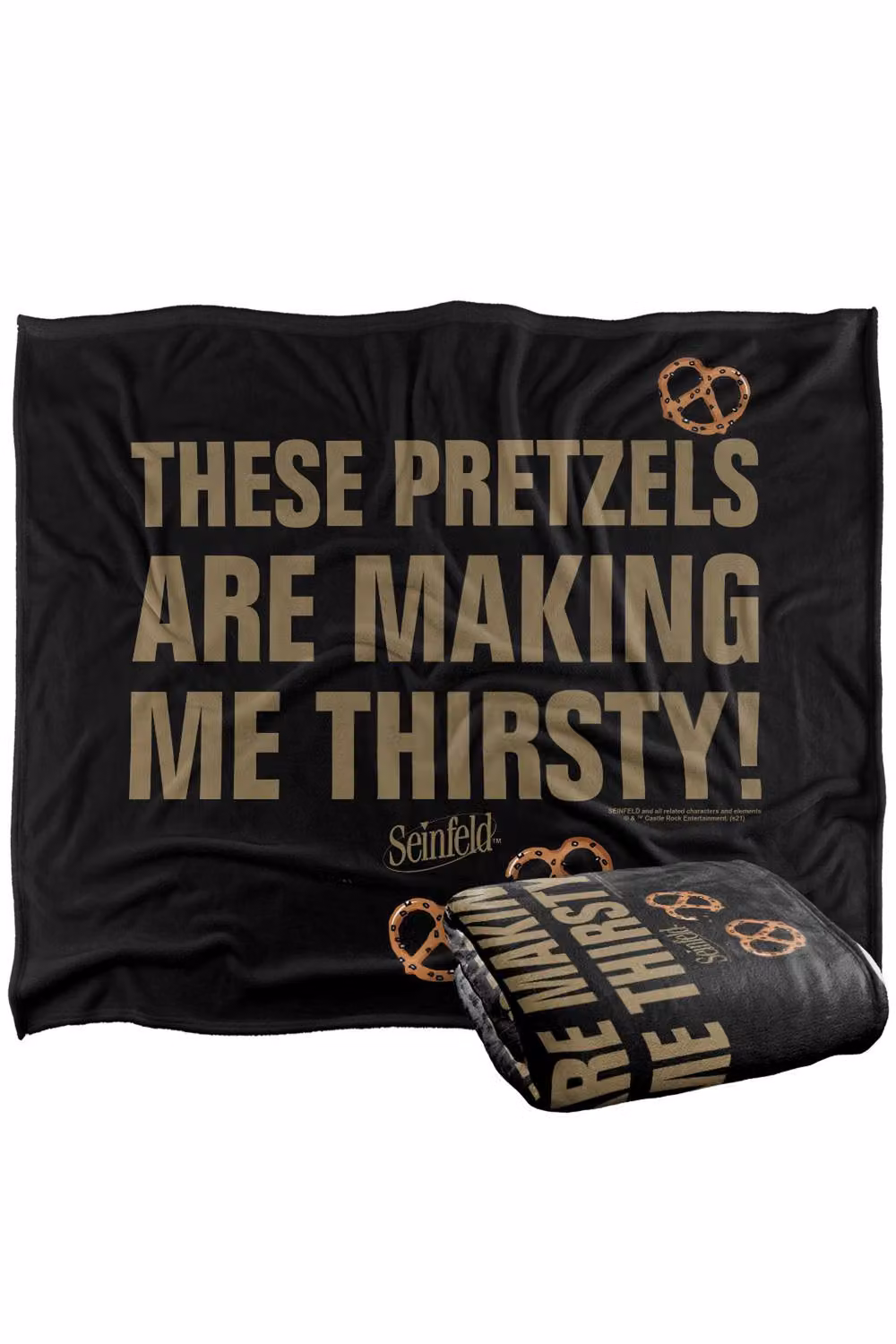 Warner Bros. Seinfeld Pretzels Super Soft Fleece Throw Blanket, Multicolour, W: 127 cm x D: 152 cm – 7