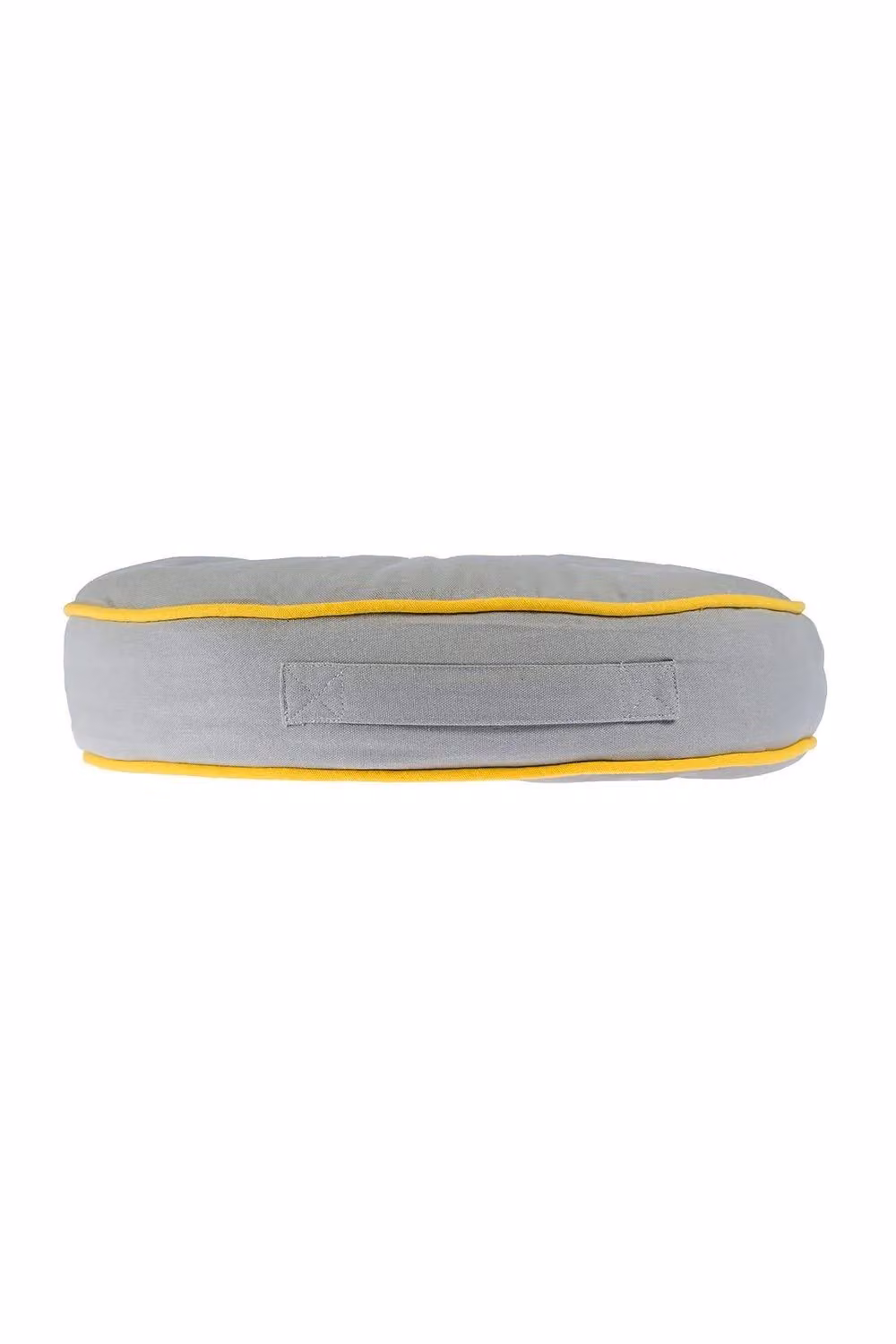 Homescapes Round Cotton Floor Cushion in Pink, Grey and Yellow, Diameter: 43 cm – 2