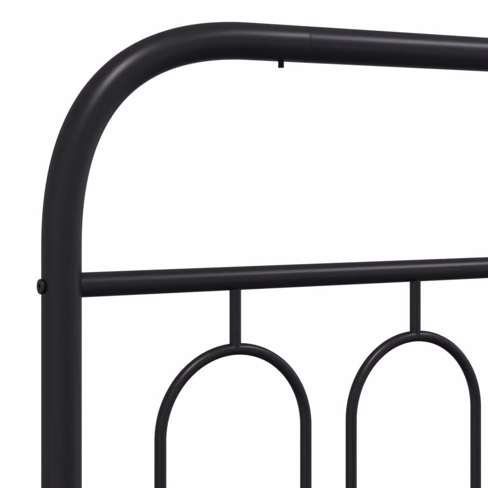 Berkfield Home Metal Bed Frame with Footboard, Black, W: 193 cm, D: 198 cm, H: 100 cm – 3