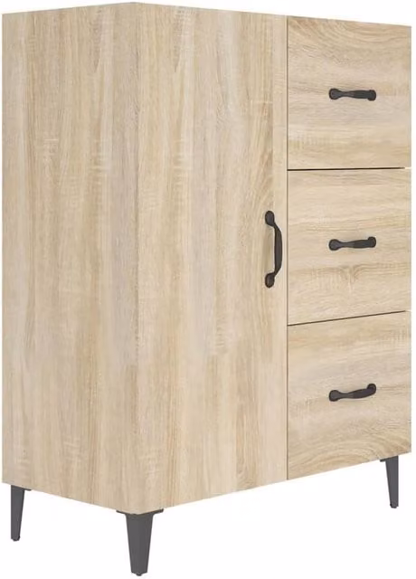 Berkfield Home Sonoma Oak Sideboard in Light Brown, W: 69.5 cm, D: 34 cm, H: 90 cm