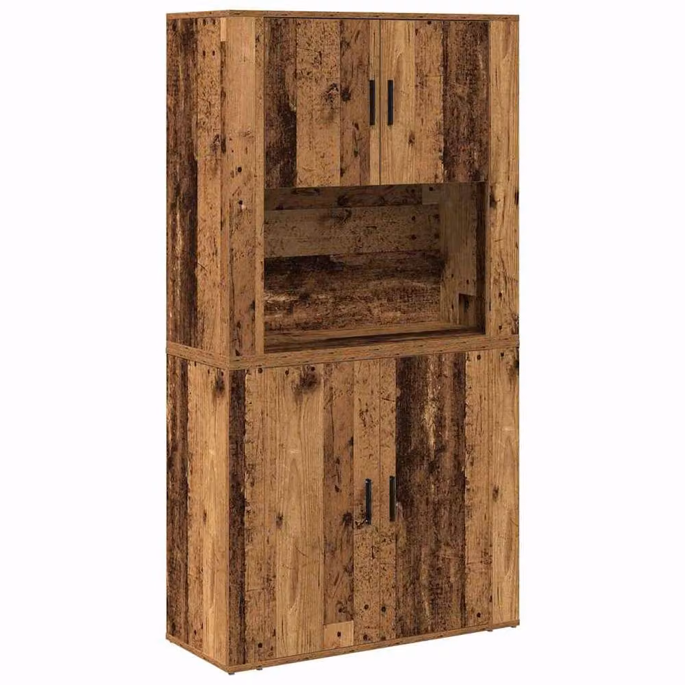 Berkfield Home Old Wood Highboard in Brown, W/D/H: 80 x 33 x 150 cm – 3