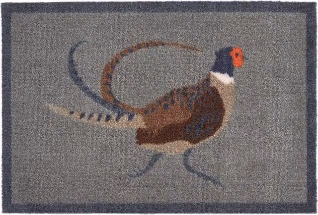 My Mat Washable Nylon Pheasant Indoor Mat in Beige and Grey, W: 50 cm, D: 75 cm – 1