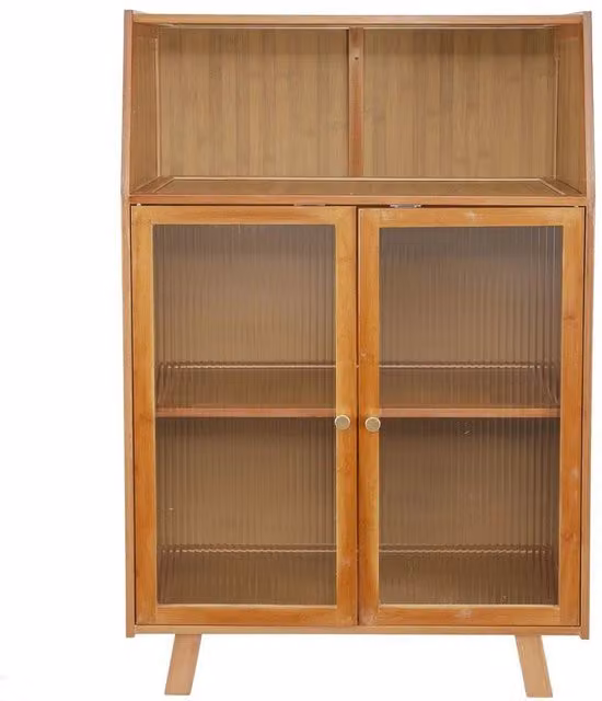 FLAVORA Natural Bamboo Freestanding Sideboard and Kitchen Storage Rack – 1