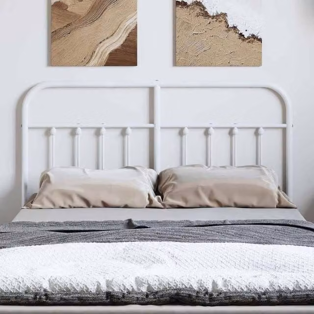 Berkfield Home Metal Headboard in White