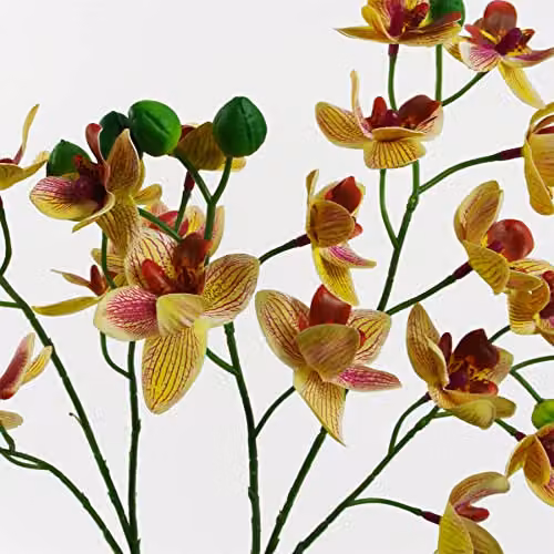 Leaf Pink and Yellow Artificial Orchid in a Ceramic Planter, Height: 43 cm – 2