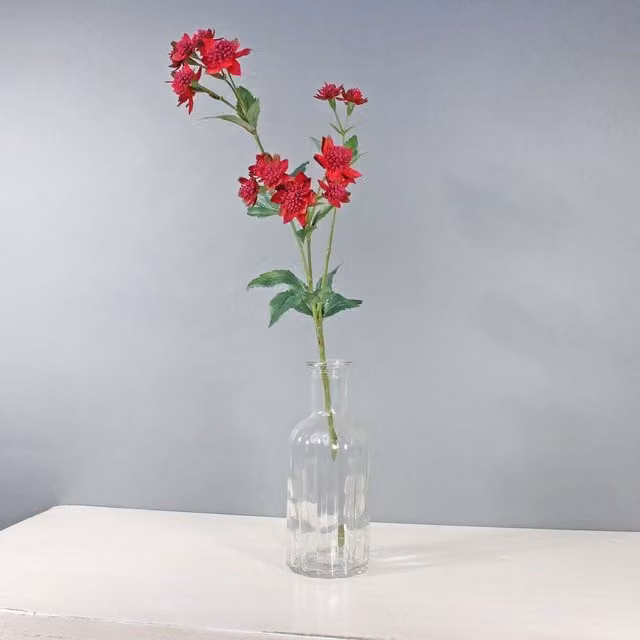 Kingsbury Gifts Red Artificial Astrantia Stem, Height: 50 cm