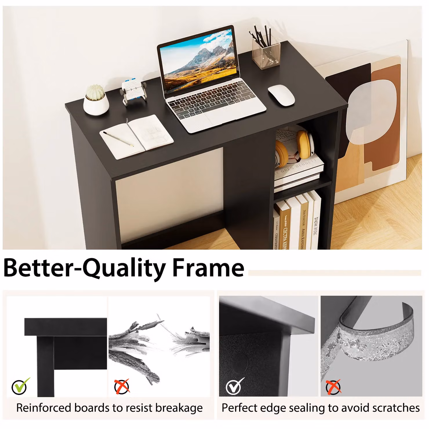Gymax Modern Black Home Office Computer Desk – 8