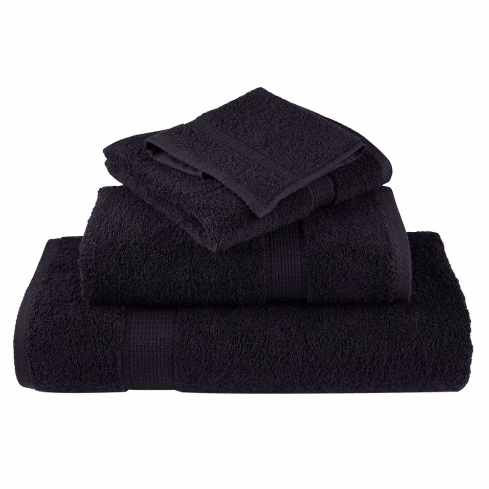 Berkfield Home SOLUND Premium Cotton Soap Towels, Black, 10 Pack, W: 30 cm x H: 30 cm, 600 gsm – 4