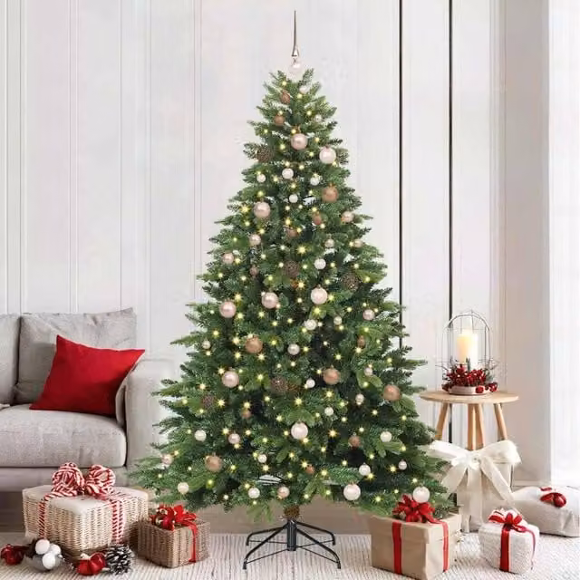 Berkfield Home Artificial Green Christmas Tree with 300 LEDs, Height: 210 cm
