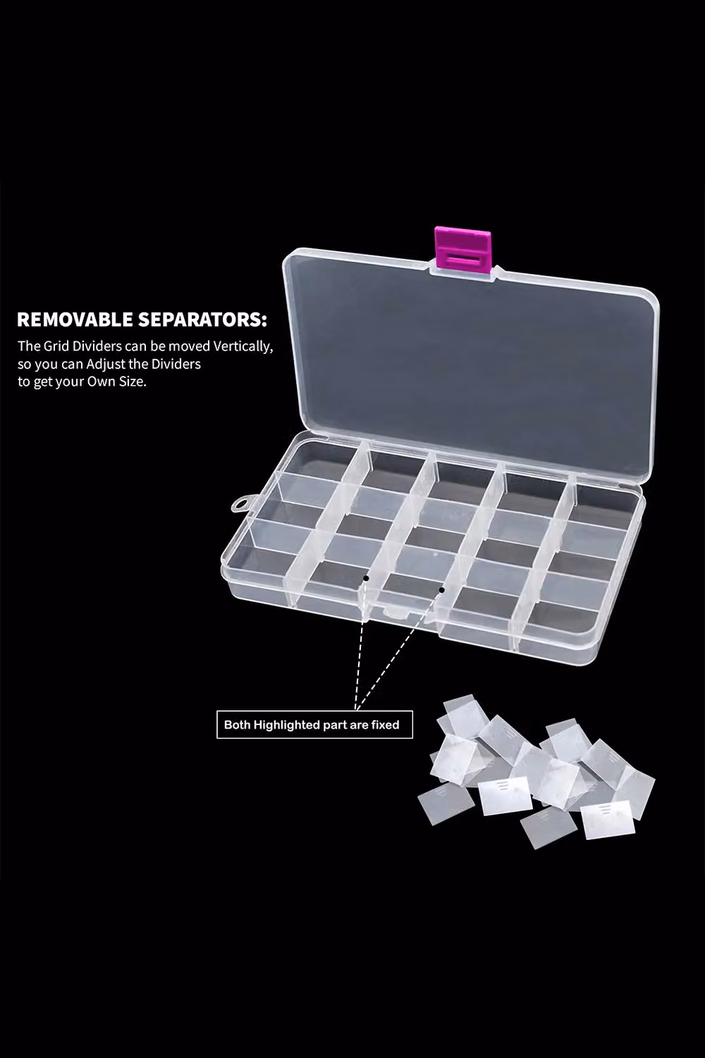 Neel Blue 15 Compartment Plastic Storage Box with Lid in Blue and Transparent – 2