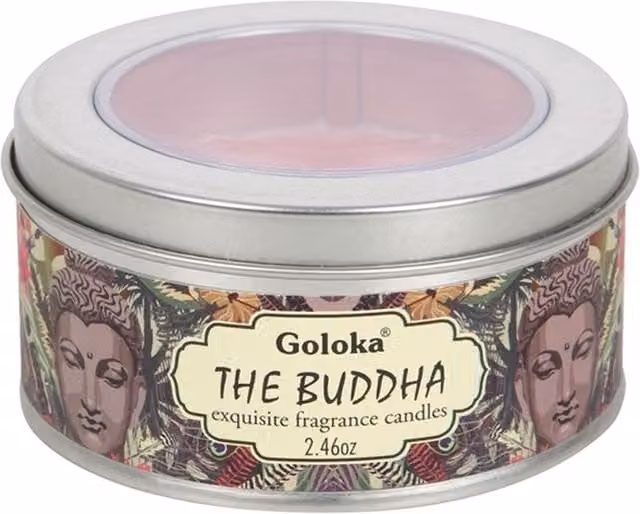 Goloka The Buddha Soya Wax Candle in Silver with Floral and Oriental Scents