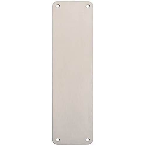 Loops Plain Door Finger Plate in Brushed Silver Stainless Steel, W: 30.0 cm, H: 7.5 cm