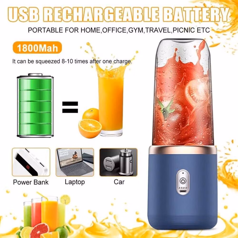 PAWNORA Portable Electric Mini Juice Maker in Blue – 3