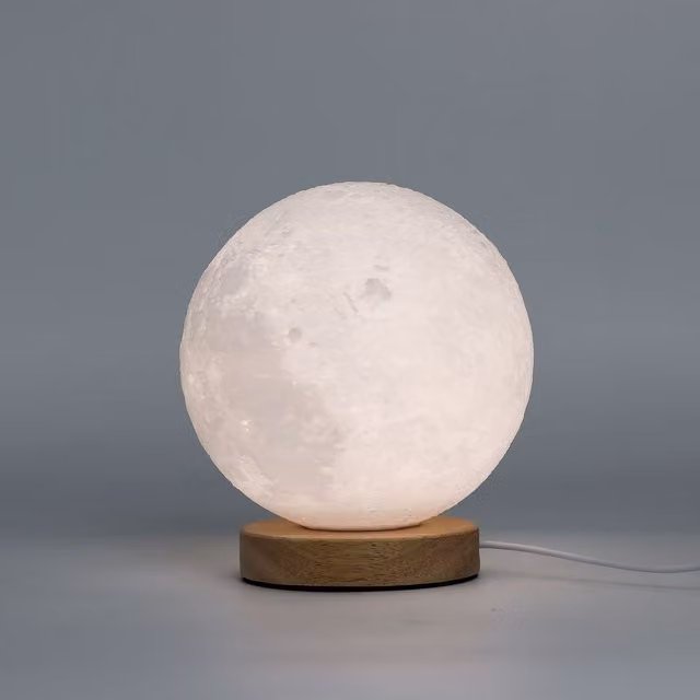 KDMK Moon New Wave USB Lamp with Brightness Settings and Cratered Surface in White
