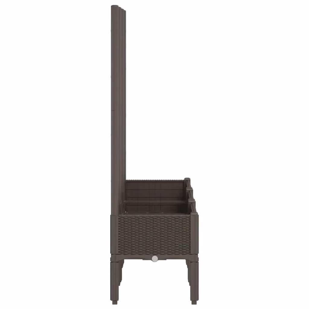 Berkfield Home Garden Planter with Trellis in Brown, W/D/H: 120 x 40 x 142 cm – 3