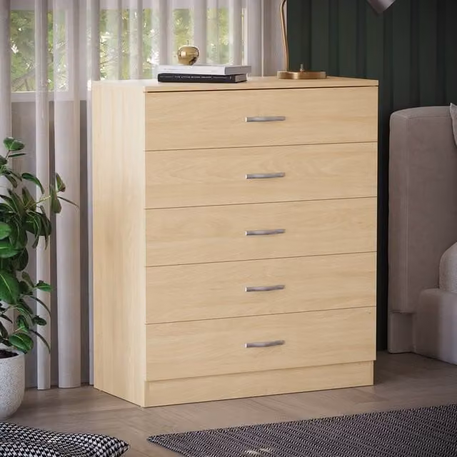 HD Designs Riano 5 Drawer Chest of Drawers in Brown – 1