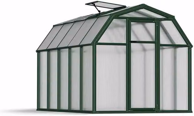 Palram Ecogrow Polycarbonate Greenhouse in Green, W: 204 cm, L: 321 cm, H: 198 cm
