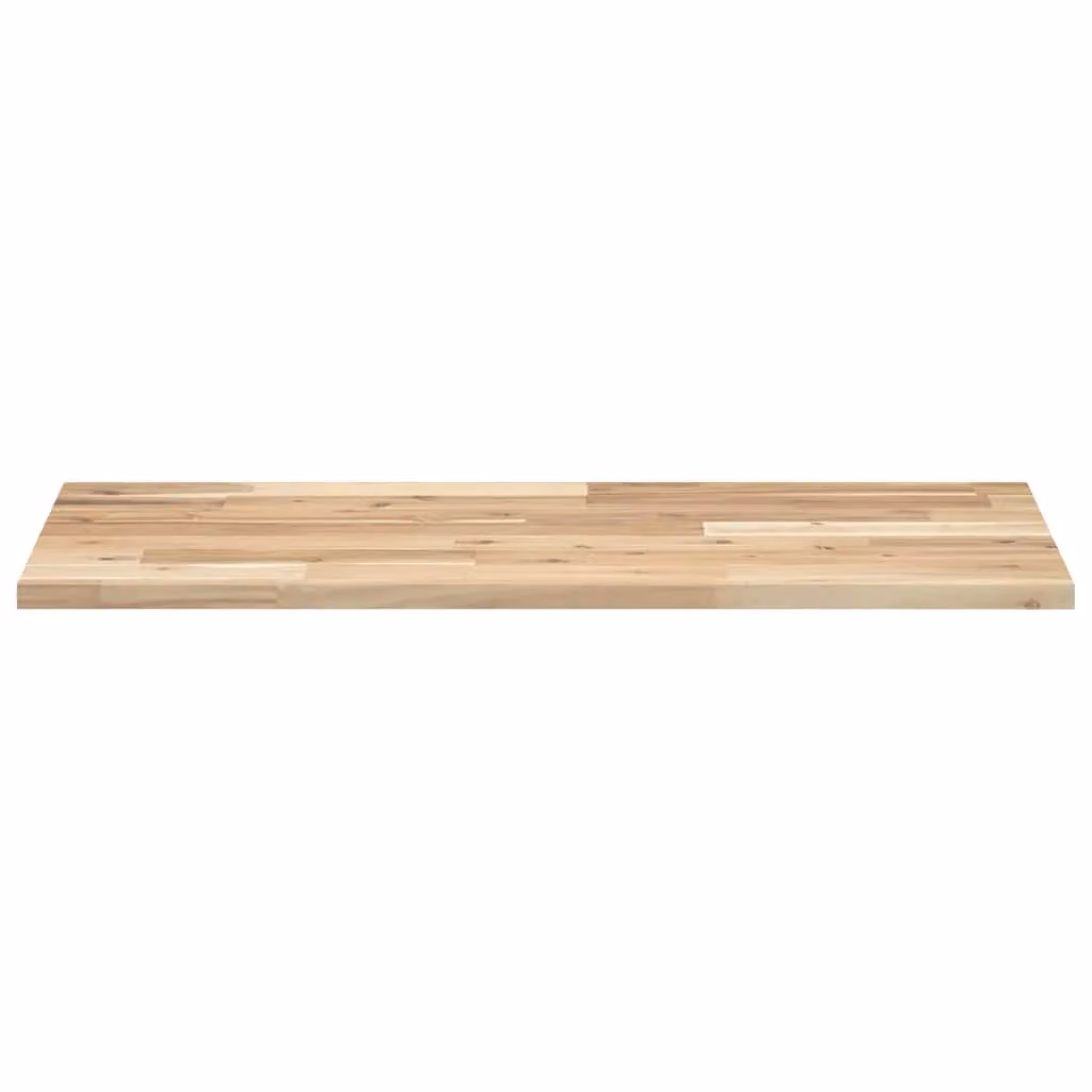 Berkfield Home Untreated Solid Acacia Wood Bathroom Vanity Countertop, Brown, W: 100 cm, D: 40 cm, H: 2 cm – 2
