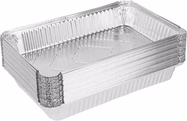 NESTLUNE 30 Pack Silver Aluminium Foil Baking Sheets, W/D/H: 100 x 15 x 15 cm