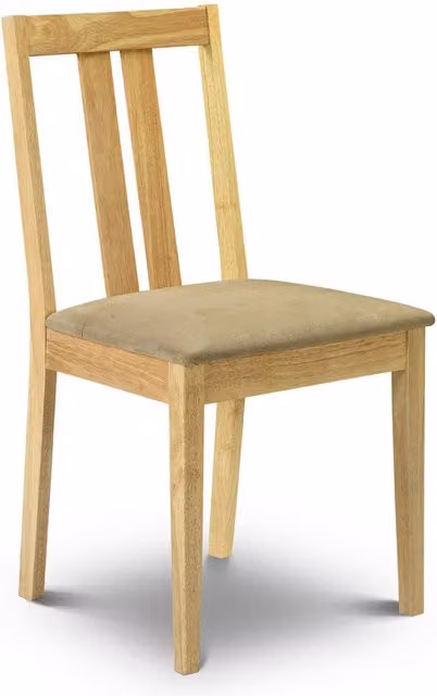 Julian Bowen Pair of Rufford Modern Dining Chairs in Brown Microfibre and Rubberwood