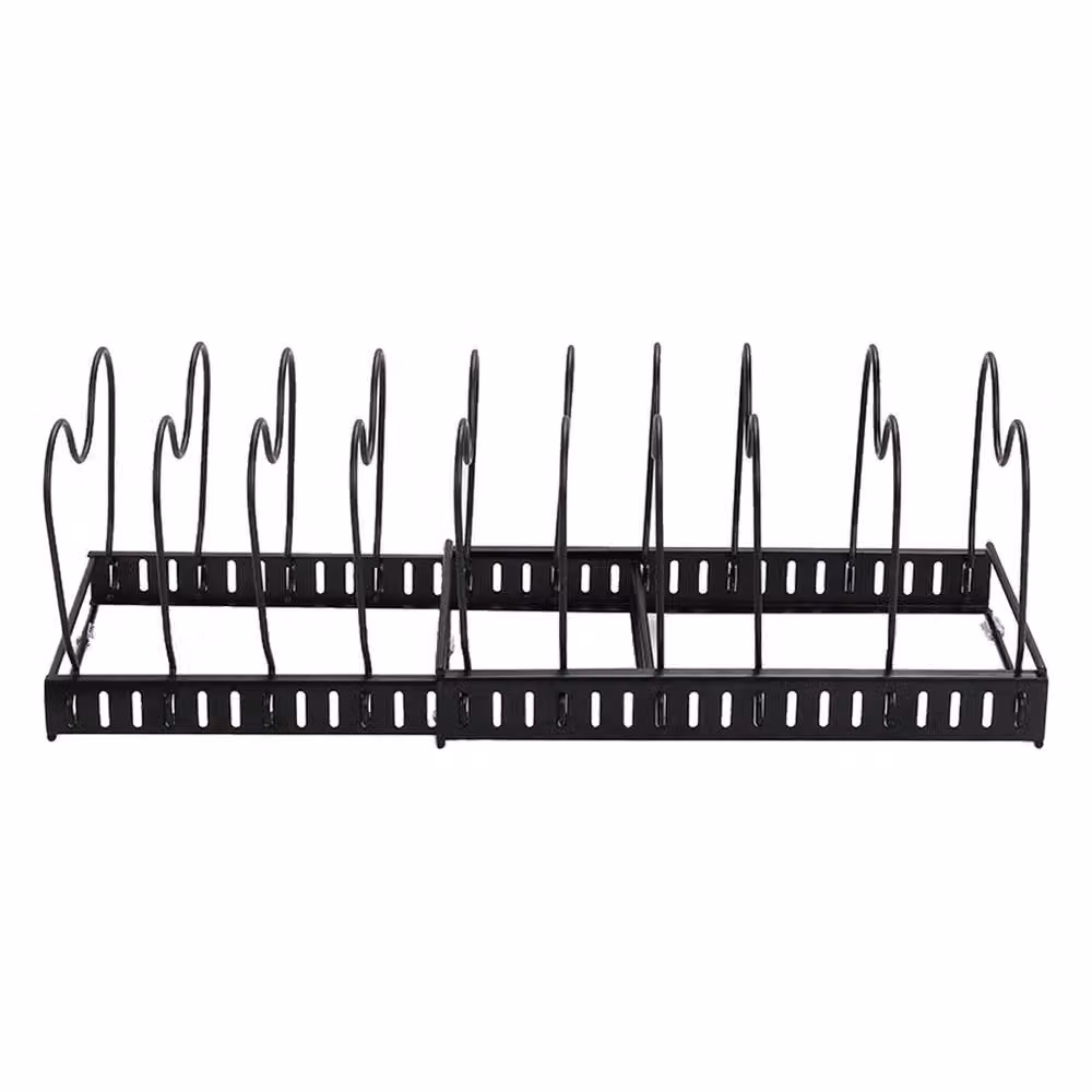 Garden Sanctuary Expandable Metal Pot Pan Lid Rack Organiser with 10 Dividers in Black – 2
