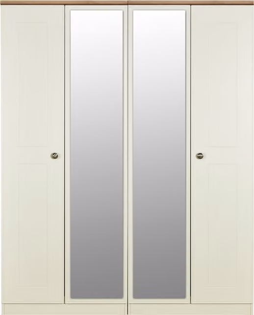 2 U Albert Quad Twin Mirror Wardrobe in Beige