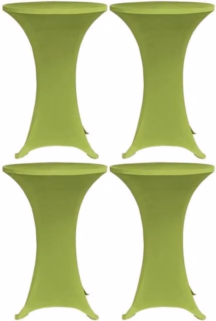 Berkfield Home Stretch Round Tablecloth Set, 4 Pieces, Green, Diameter: 60 cm – 1