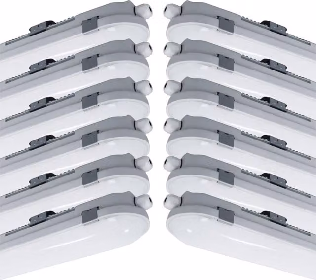 First Choice Lighting Set of 12 LED Outdoor Strip Lights in Grey and White