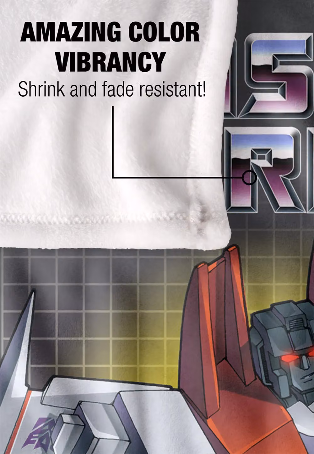 Hasbro Transformers Starscream Silky Touch Super Soft Fluffy Throw Blanket in White, W/D: 152 x 127 cm – 4