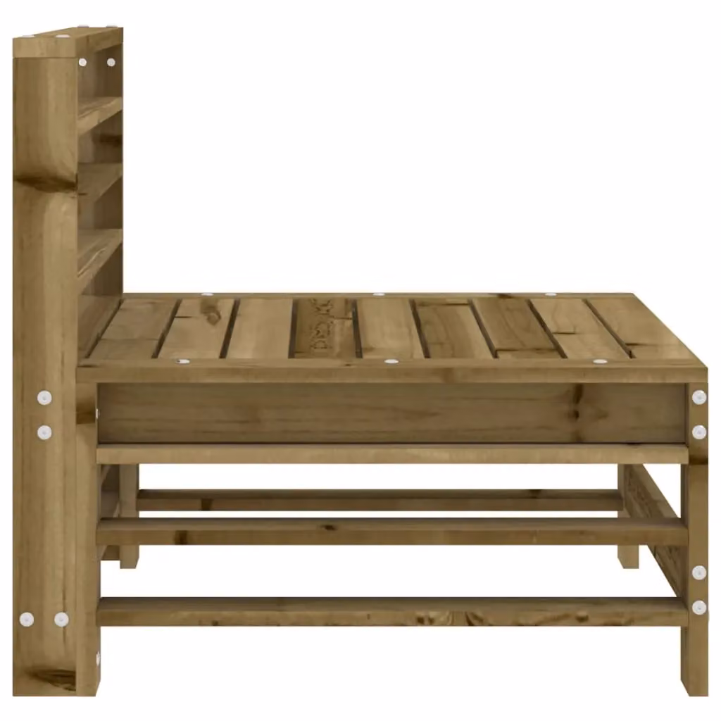 Berkfield Home Garden Rustic Brown Impregnated Pine Wood Middle Sofa – 3
