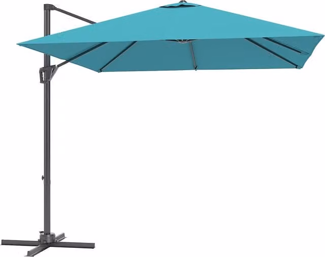 Outsunny Blue Cantilever Patio Offset Parasol Umbrella W/D/H: 245 x 245 x 245 cm