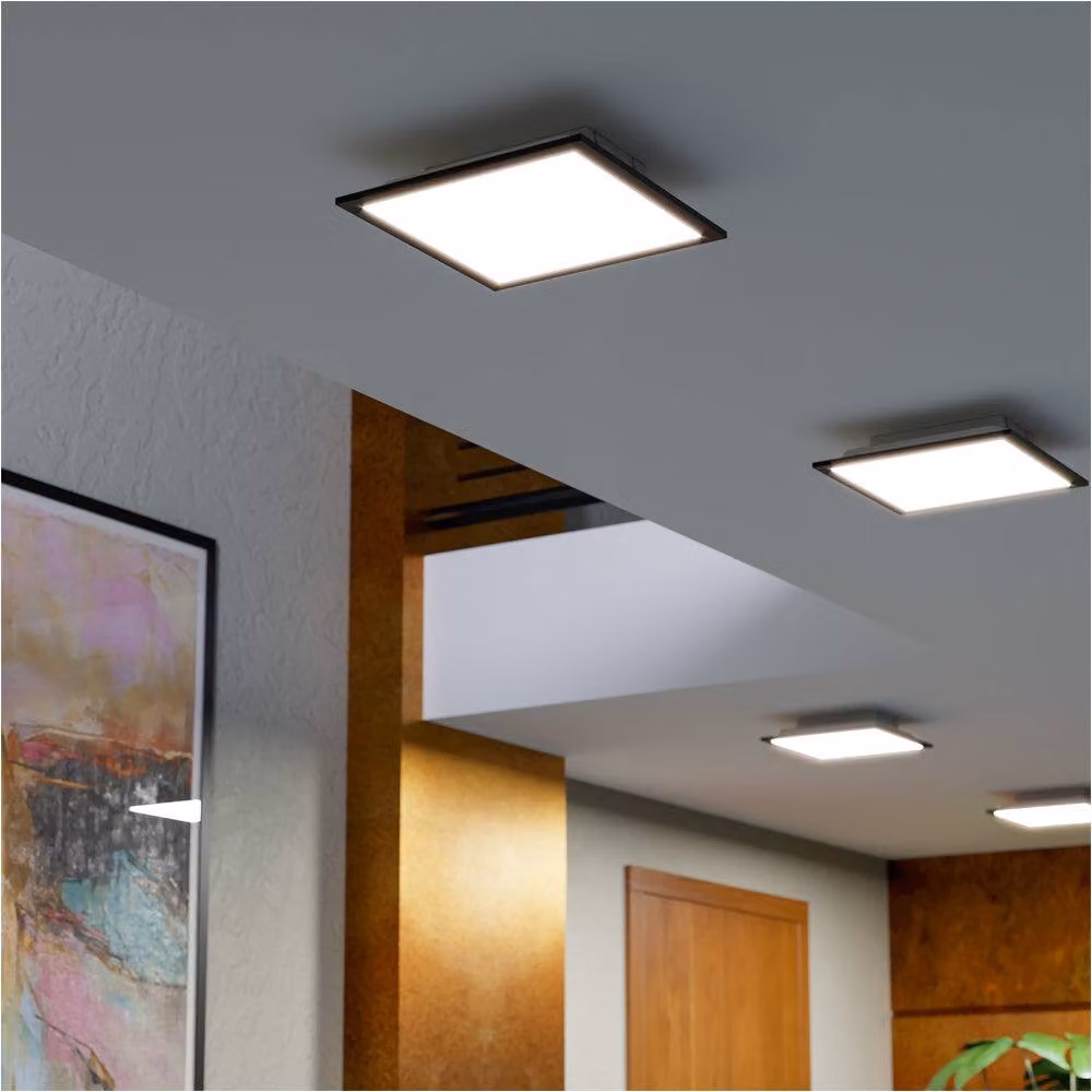 Loops 2 Pack Modern Black Square LED Ceiling Light with Bulbs Included – 2
