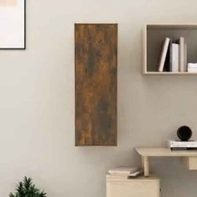 Berkfield Home Modern Smoked Oak TV Cabinet in Brown, W/D/H: 30.5 x 30 x 90 cm – 1