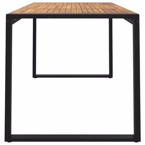 vidaXL Garden Table in Brown Acacia Wood with U-shaped Legs, W/D/H: 140 x 80 x 75 cm – 5