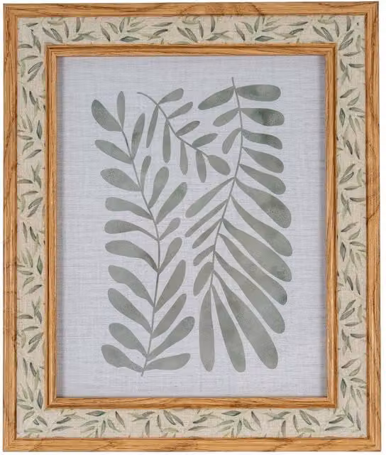Hill Interiors Tundra Leaf Print Single Rectangular Wood Photo Frame in Brown, 8x10in