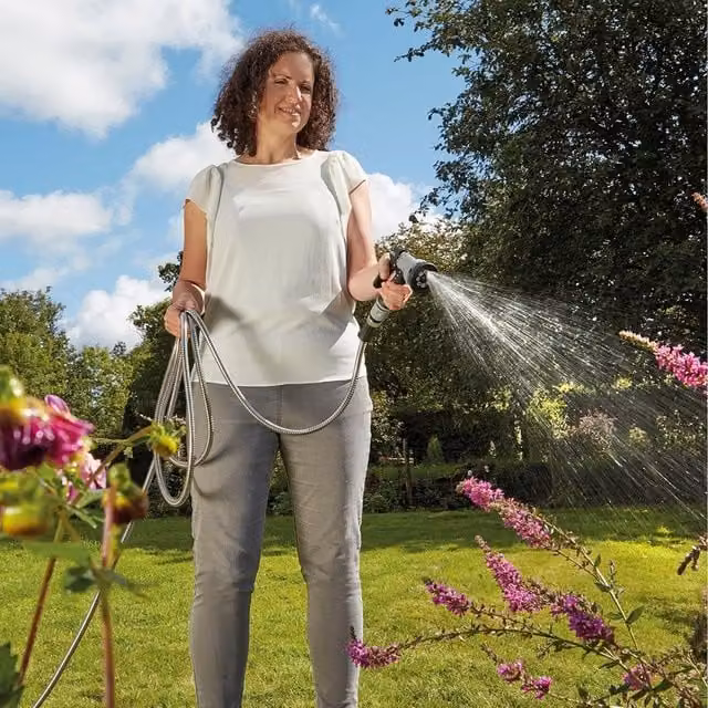 Easy Hose Stainless Steel Garden Hose in Silver, Length: 30.48 m