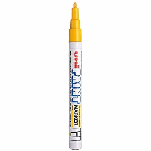 uni-ball PX-21(L) Yellow Permanent Paint Markers with Fine Tip, Pack of 12