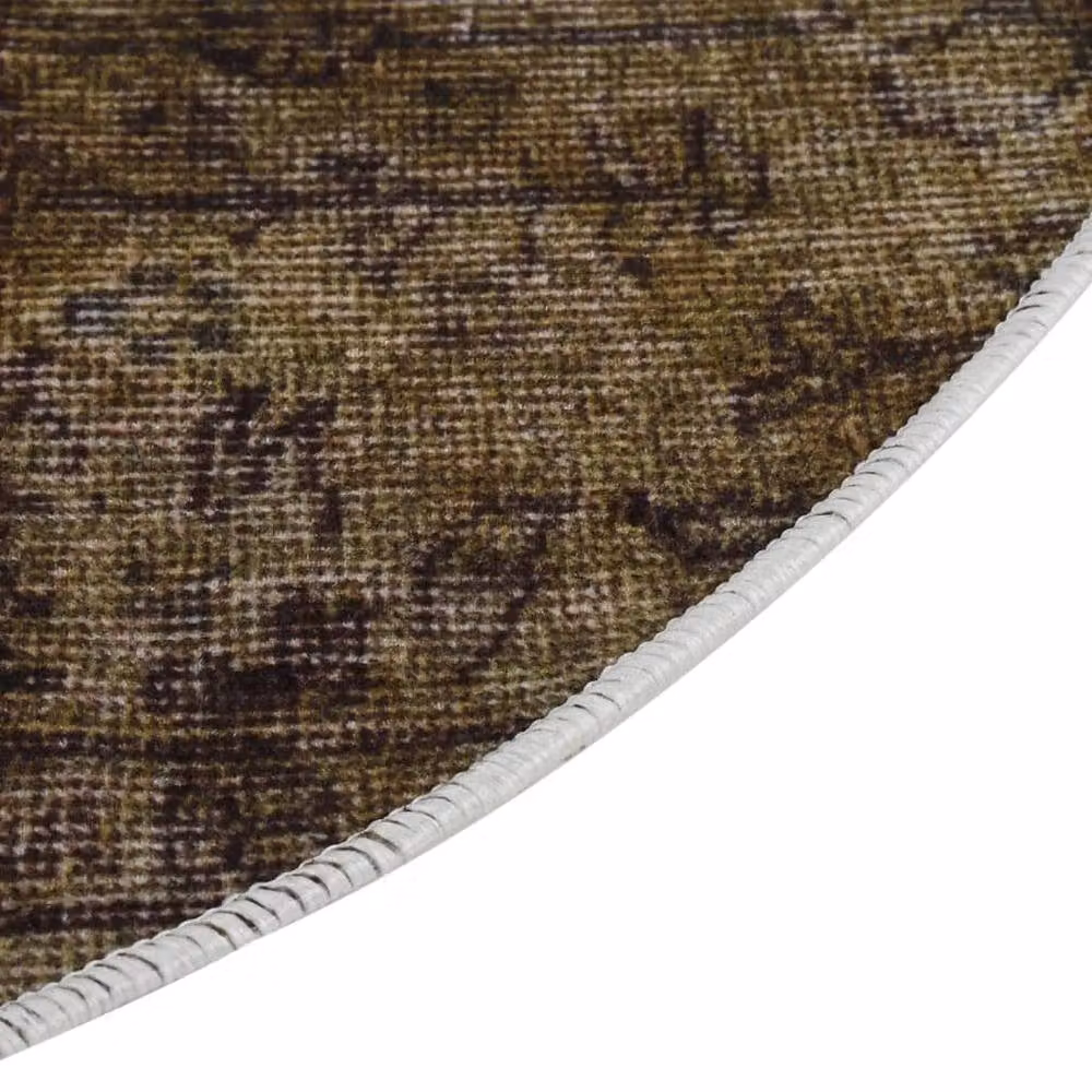 Berkfield Home Washable Multicolour Patchwork Round Anti Slip Rug, Diameter: 100 cm – 3
