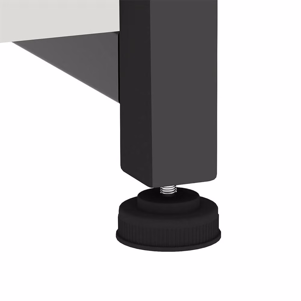 Levede Modern Computer Desk with Monitor Stand and Storage Shelves, Black and White, W/D/H: 100 x 50 x 76 cm – 4
