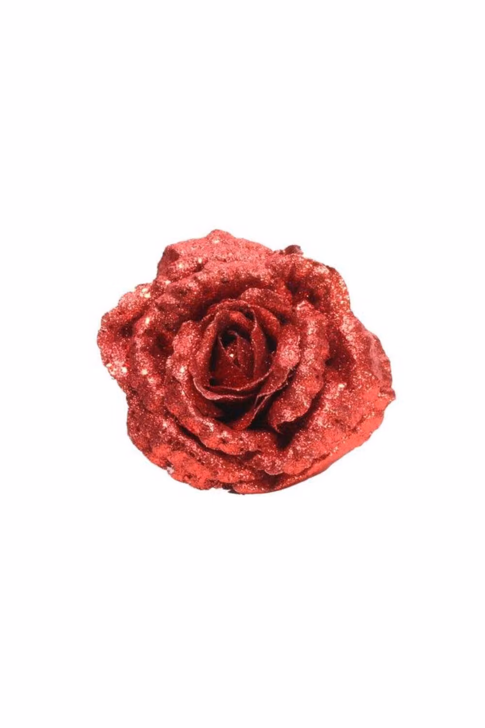 KDMD Red Glitter Rose with Clip, 2 Pack, Diameter: 18 cm – 2