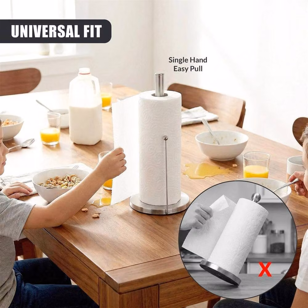 FORGEVIO Stainless Steel Kitchen Paper Roll Holder in Silver – 3