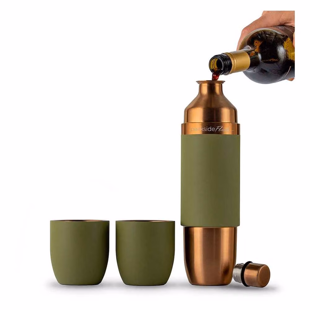 High Camp Flasks Parkside Flask 750 Mojave Special Edition Travel Wine Flask, 750ml, Dark Green – 2