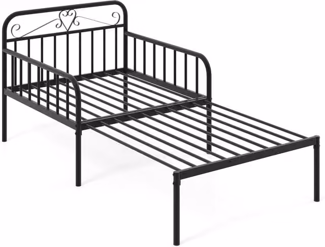Costway Black Metal Extendable Daybed with Pull Out Frame